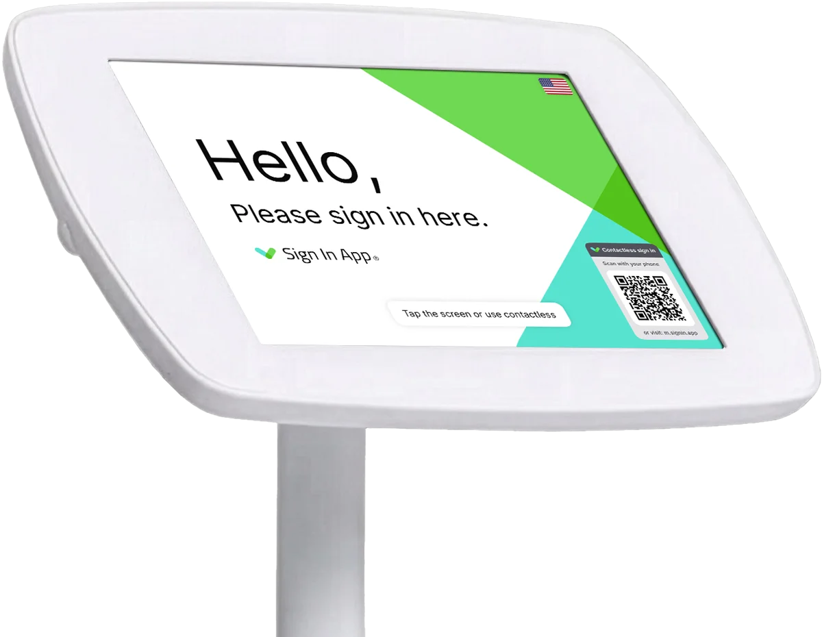 Sign In App Visitor Management System Home Screen with Contactless Sign In